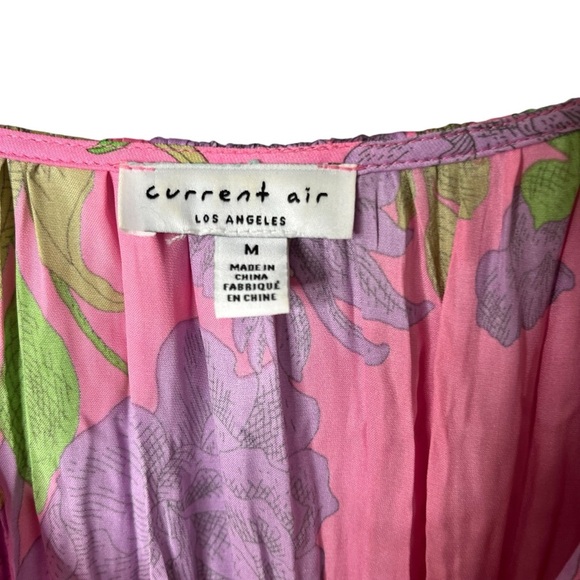 Current Air Botanical Motif Floral Pleated Midi Dress Pink Size Medium - Picture 6 of 8